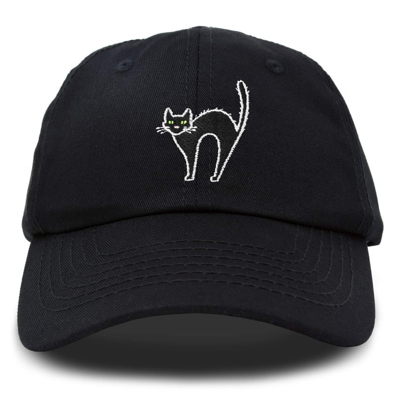 DALIX Black Cat Hat Womens Halloween Baseball Cap Black - Image 1